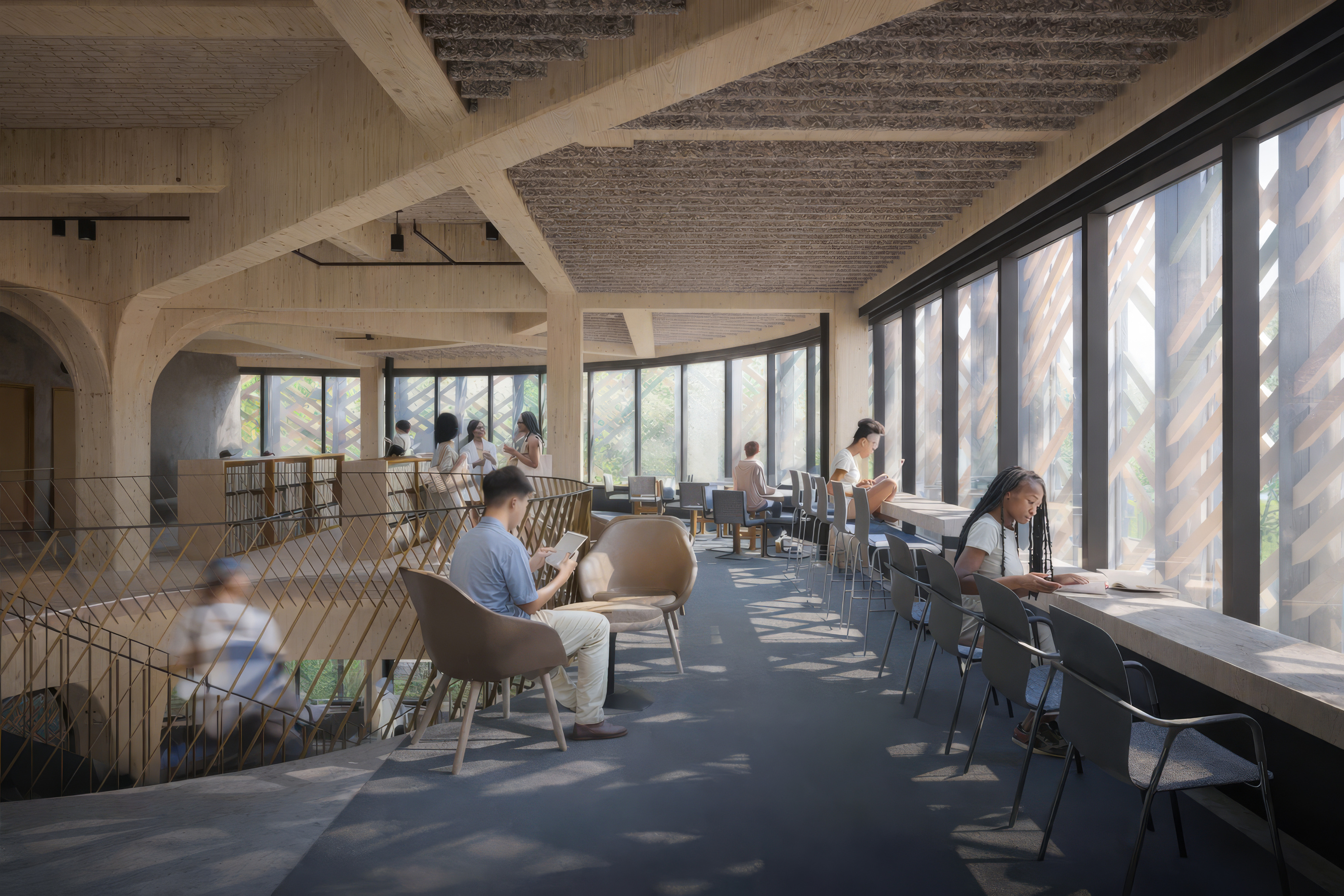Young Adult Reading Area, rendering enhanced with AI