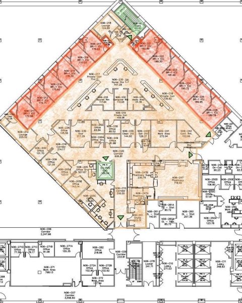 Heat map drawing of Mount Sinai COVID units