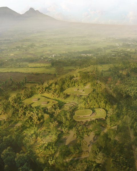 Aerial of The Ellen DeGeneres Campus of the Dian Fossey Gorilla Fund