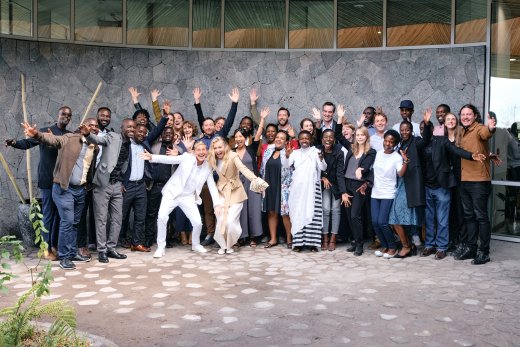 Group Photo of Ellen Degeneres alongside MASS and Fossey Fund team members