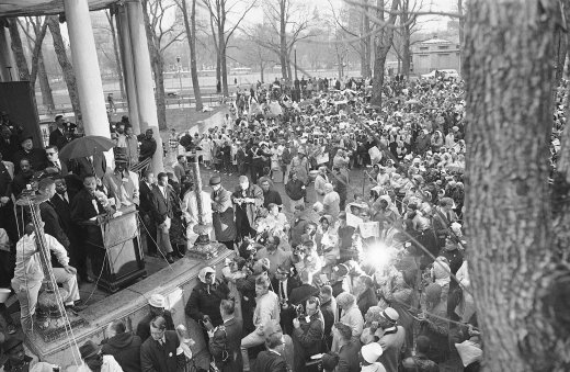 Martin Luther King Jr. speaks in Boston, 1965. Image ID: AP_6504230118