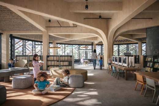 Children's Library Section, rendering enhanced with AI