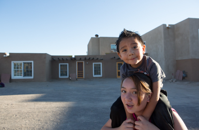 Family at the Owe’neh Bupingeh Preservation Project