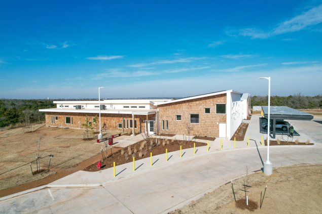 Caddo Child Care Center Entrance, Aerial