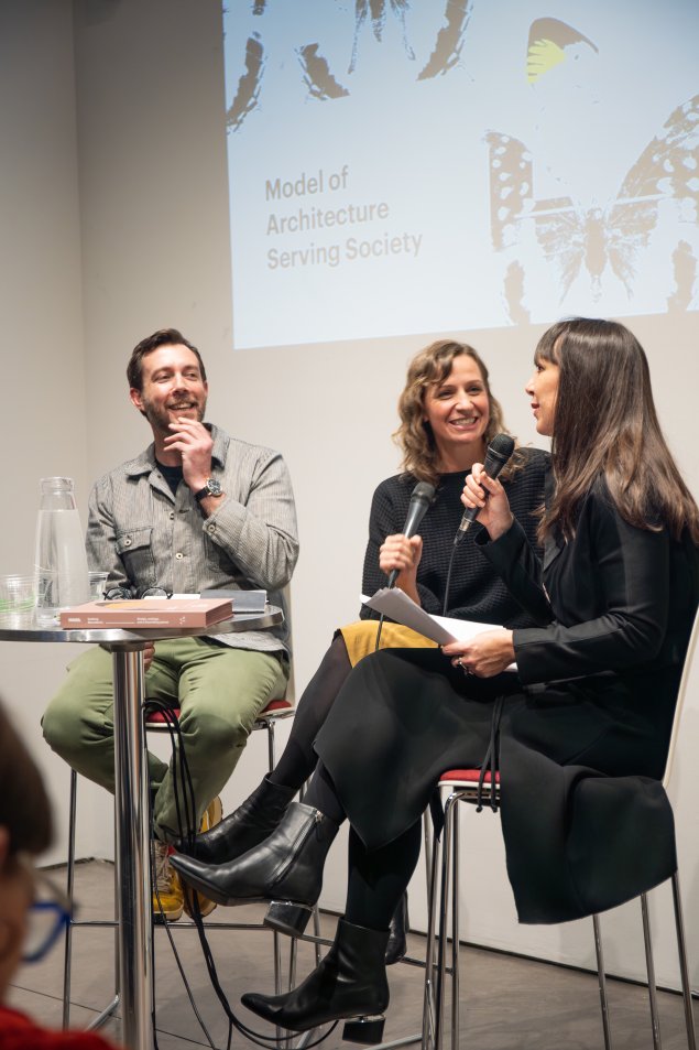 Alan Ricks and Patricia Gruits discussing Seeking Abundance at the New York Center for Architecture.