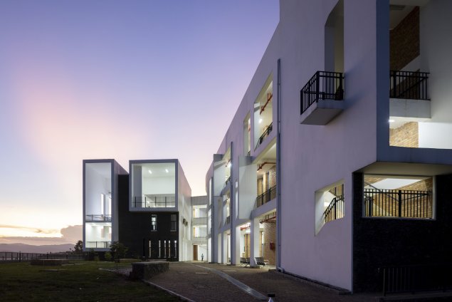 Munini District Hospital courtyard in the evening