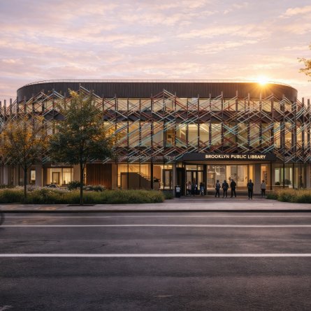 BPL New Lots Entrance, rendering enhanced with AI
