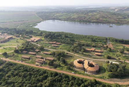 © Iwan Baan. Aerial of the RICA Campus