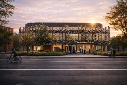 BPL New Lots Entrance, rendering enhanced with AI