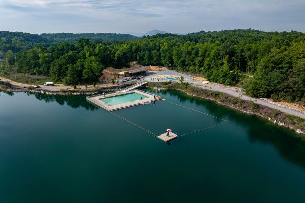 Sojourner Truth State Park Lake Sophia aerial