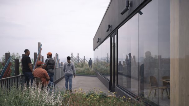 BPL Rooftop balcony, rendering enhanced with AI